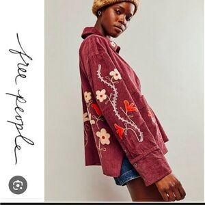 Free People Winter Bloom Floral Embroidered Top